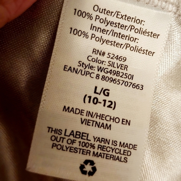 Wonder Nation Accordion Pleat Skirt Shiny Irridescent Silver Elastic Waist L EUC - Picture 11 of 12